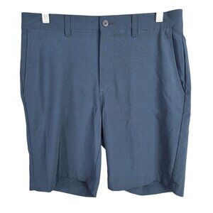 Mens Ben Hogan Blue Chino Golf Shorts Polyester Blend Stretch 9" Inseam Size 32